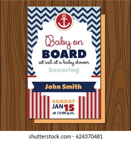 Invitation card editable with type, font, ribbon, frame border vintage. Happy birthday, holiday, baby shower celebration greeting. Vector illustration. 