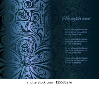Invitation card with elegant  floral ornament.