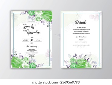 Invitation Card with Elegant Template. Illustrator and designer. Wedding Invites, save the date, Birthday Invites, Video Invites, E-Cards.