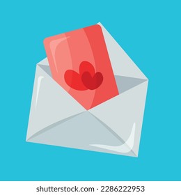 invitation card and envelope vector illustration