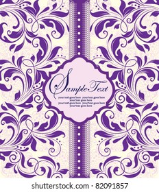 invitation card with floral background
