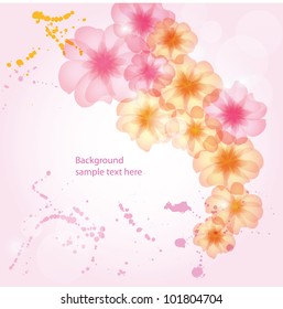 invitation card with floral background and place for text