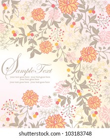 invitation card with floral background and place for text