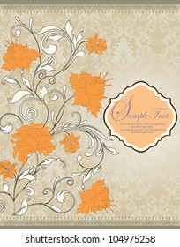 invitation card with floral background and place for text