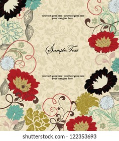 invitation card with floral background and place for text