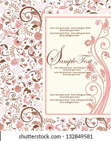 invitation card with floral background and place for text