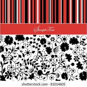 invitation card with floral background and place for text