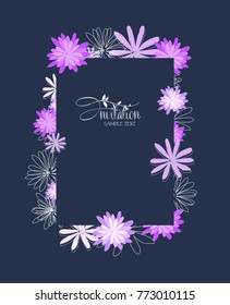 Invitation card, Floral background, wedding, save date, love design, vector