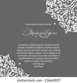 Invitation card with floral elements