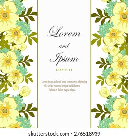 Invitation card with floral elements