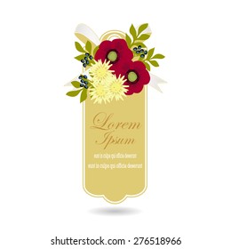Invitation card with floral elements