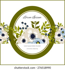 Invitation card with floral elements