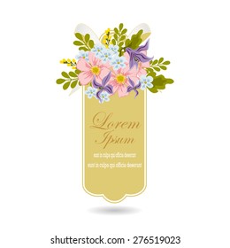 Invitation card with floral elements