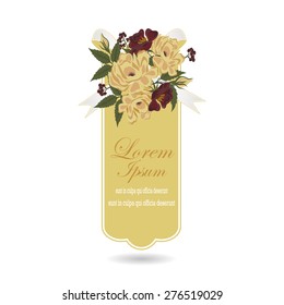 Invitation card with floral elements
