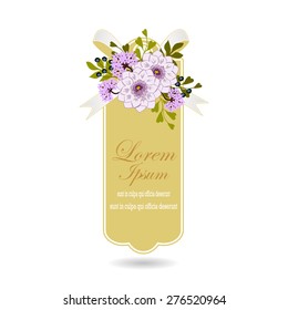 Invitation card with floral elements