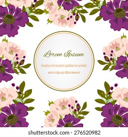 Invitation card with floral elements