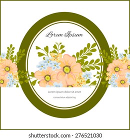 Invitation card with floral elements