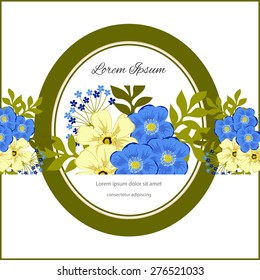 Invitation card with floral elements