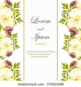 Invitation card with floral elements