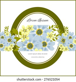 Invitation card with floral elements