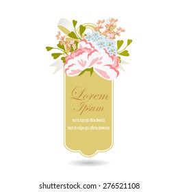 Invitation card with floral elements