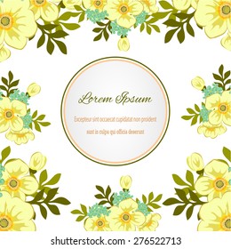 Invitation card with floral elements