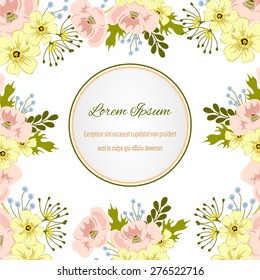 Invitation card with floral elements
