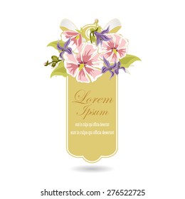 Invitation card with floral elements