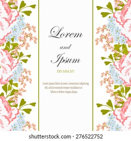 Invitation card with floral elements