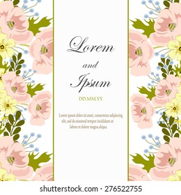 Invitation card with floral elements