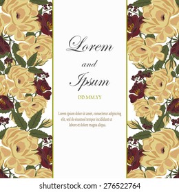 Invitation card with floral elements