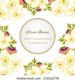 Invitation card with floral elements