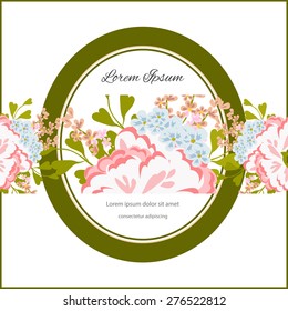 Invitation card with floral elements