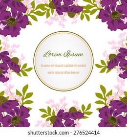 Invitation card with floral elements