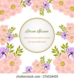 Tarjeta de invitación con elementos florales
