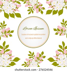 Invitation card with floral elements