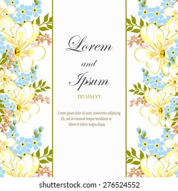 Invitation card with floral elements