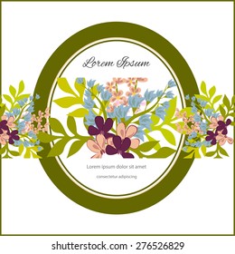 Invitation card with floral elements