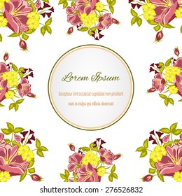 Invitation card with floral elements
