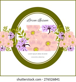 Invitation card with floral elements