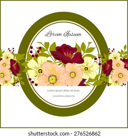 Invitation card with floral elements