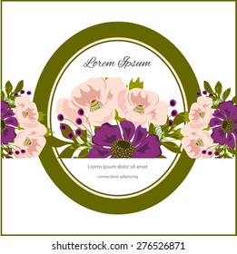 Invitation card with floral elements