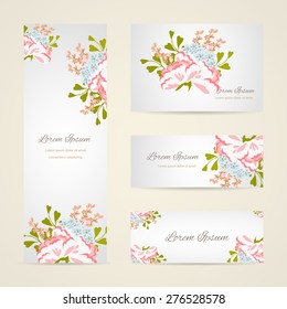 Invitation card with floral elements