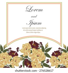 Invitation card with floral elements