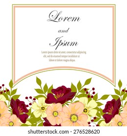 Invitation card with floral elements