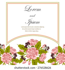 Invitation card with floral elements