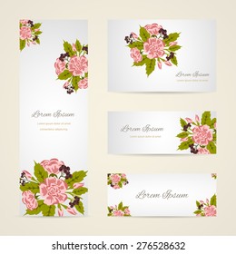 Invitation card with floral elements
