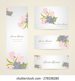 Invitation card with floral elements
