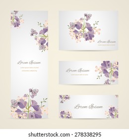 Invitation card with floral elements
