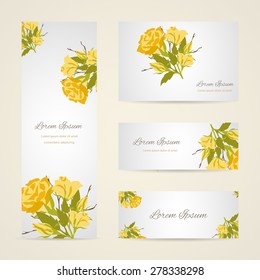 Invitation card with floral elements